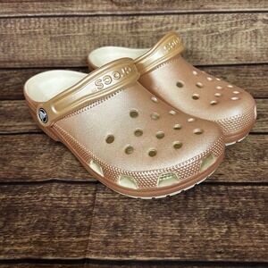 Original Crocs Classic Clog Glitter Shimmer Ballerina Pink  Women W7/M5 New